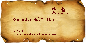 Kurusta Mónika névjegykártya